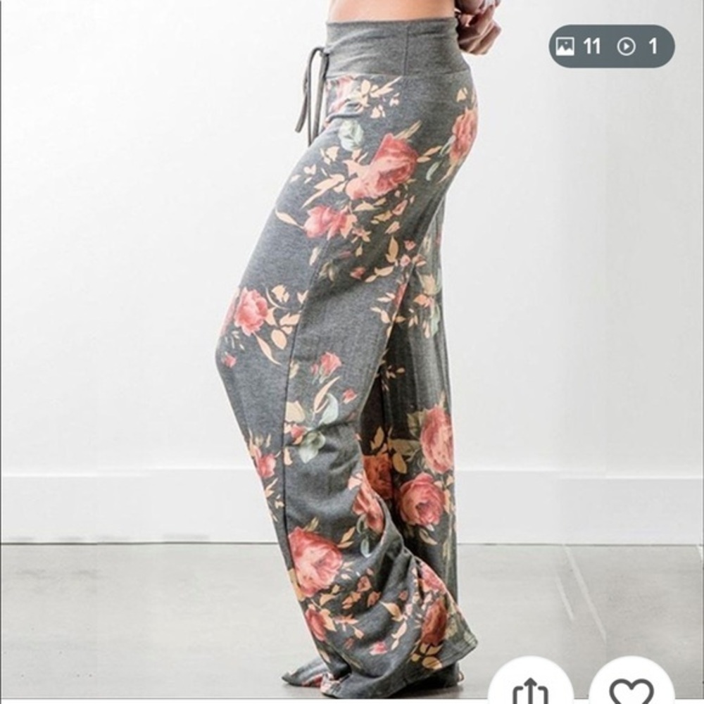 Floral Print Casual Lounge Pajama Pants - Picture 4 of 5